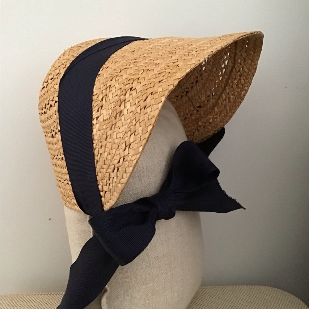 Cutest little straw sun bonnet!